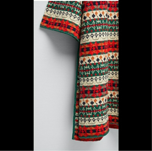 Zara knit jacquard poncho - Picture 7 of 8